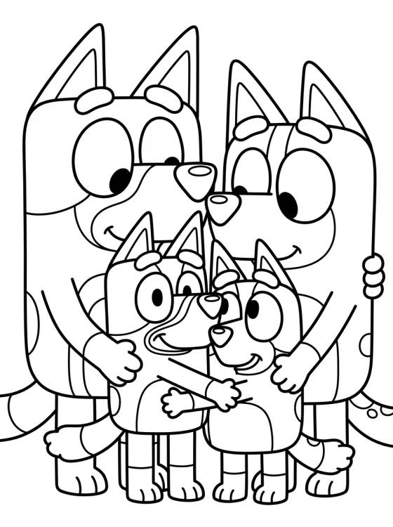 Família Heeler Reunida para colorir Desenho de Família Heeler Reunida para colorir e imprimir grátis