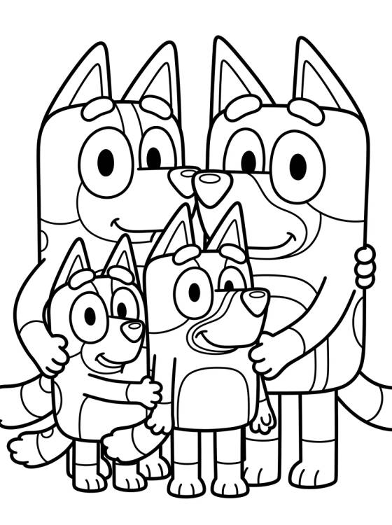 Família Heeler Reunida para colorir Desenho de Família Heeler Reunida para colorir e imprimir grátis