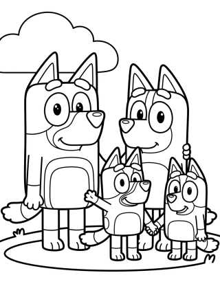 Família Heeler Reunida para colorir Desenho de Família Heeler Reunida para colorir e imprimir grátis