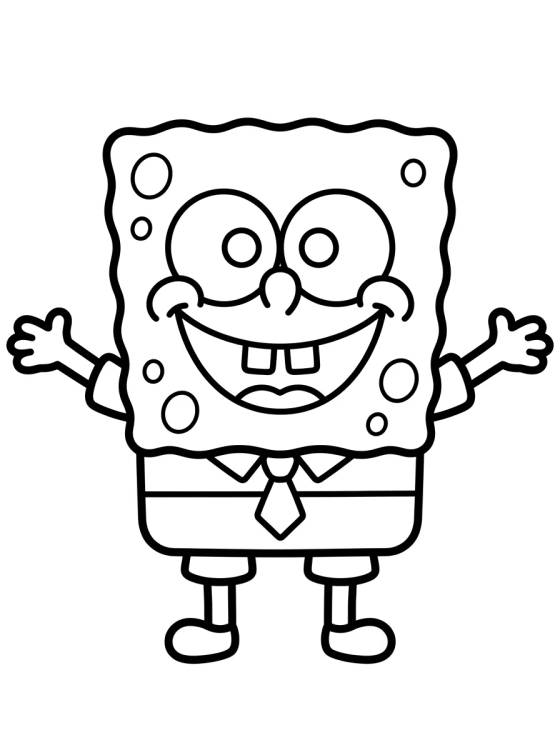 Bob Esponja Fofo e Sorridente para colorir Desenho de Bob Esponja Fofo e Sorridente para colorir e imprimir grátis