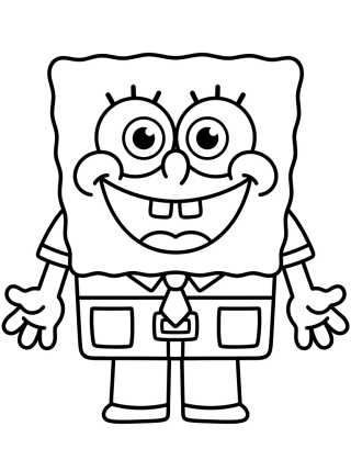 Bob Esponja Sorridente e Kawaii para colorir Desenho de Bob Esponja Sorridente e Kawaii para colorir e imprimir grátis