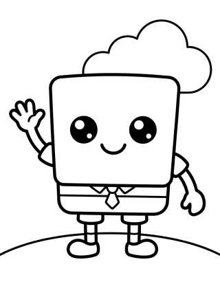 Bob Esponja Sorridente Kawaii para colorir Desenho de Bob Esponja Sorridente Kawaii para colorir e imprimir grátis