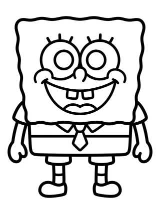 Bob Esponja Sorrindo para colorir Desenho de Bob Esponja Sorrindo para colorir e imprimir grátis