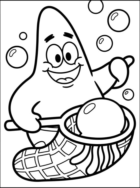Patrick Estrela e a Água-viva para colorir Desenho de Patrick Estrela e a Água-viva para colorir e imprimir grátis