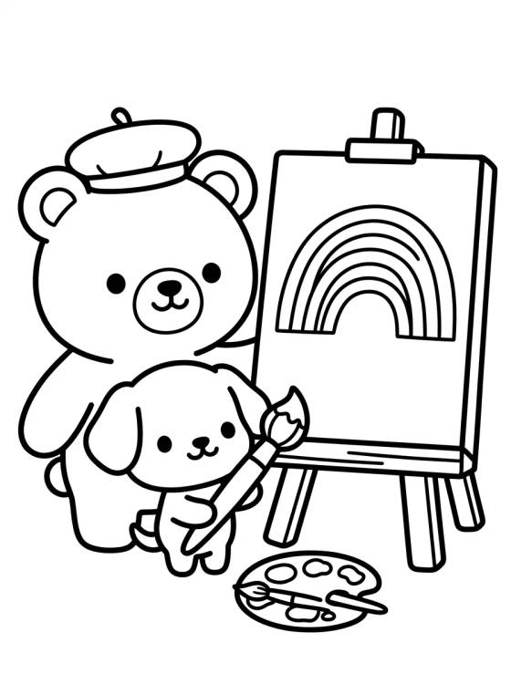 Bobbie e o Cachorrinho Pintando para colorir Desenho de Bobbie e o Cachorrinho Pintando para colorir e imprimir grátis