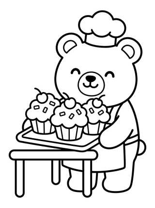 Bobbie Assando Cupcakes para colorir Desenho de Bobbie Assando Cupcakes para colorir e imprimir grátis