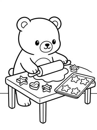 Bobbie Fazendo Biscoitos de Estrelinha para colorir Desenho de Bobbie Fazendo Biscoitos de Estrelinha para colorir e imprimir grátis