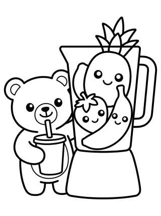 Bobbie Preparando Suco de Frutas para colorir Desenho de Bobbie Preparando Suco de Frutas para colorir e imprimir grátis
