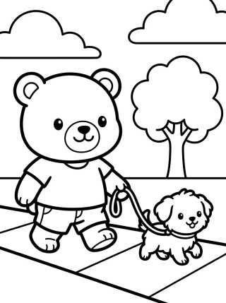 Bobbie Passeando com Cachorrinho para colorir Desenho de Bobbie Passeando com Cachorrinho para colorir e imprimir grátis