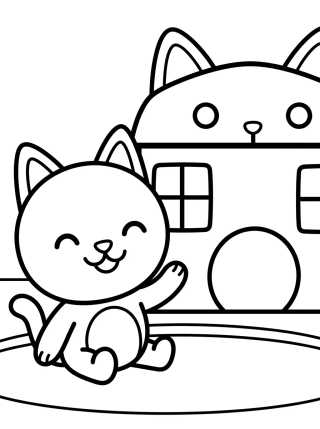 Bolo Gato e a Casa Mágica para colorir Desenho de Bolo Gato e a Casa Mágica para colorir e imprimir grátis