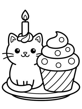 Coleção de desenhos para colorir: Bolo Gato da Casa Mágica da Gabby