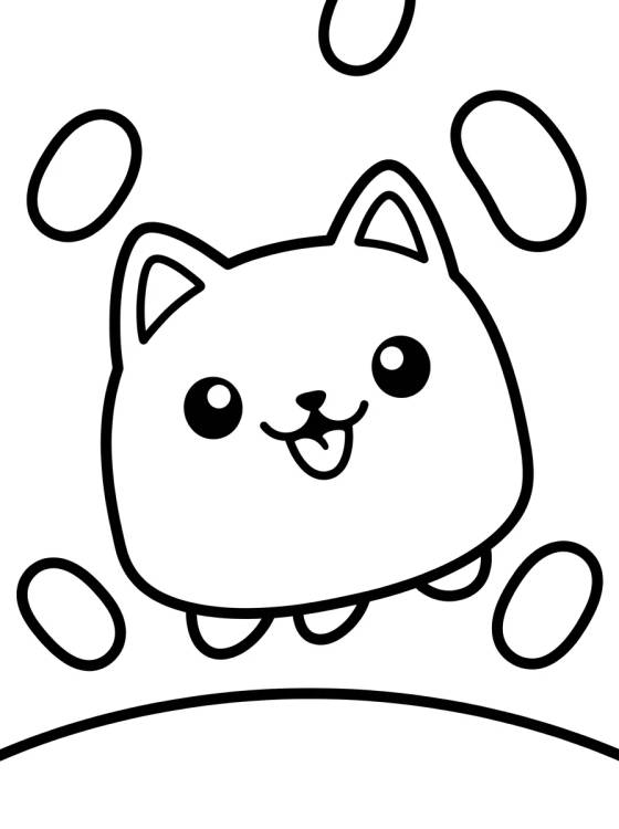 Bolo Gato Feliz com Granulados para colorir Desenho de Bolo Gato Feliz com Granulados para colorir e imprimir grátis