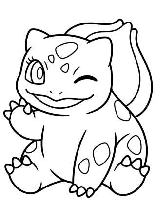 Bulbasauro Bebê Piscando para colorir Desenho de Bulbasauro Bebê Piscando para colorir e imprimir grátis