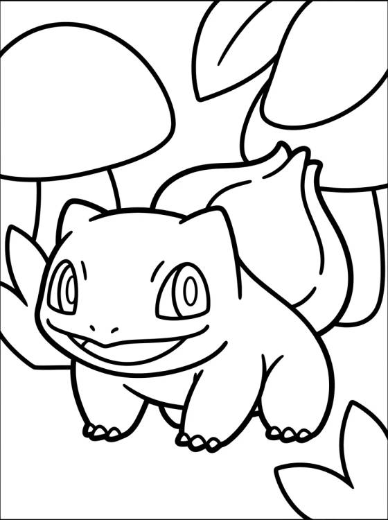 Bulbasauro na Floresta para colorir Desenho de Bulbasauro na Floresta para colorir e imprimir grátis