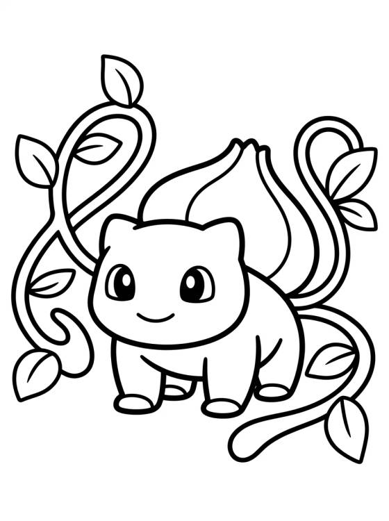 Bulbasauro Usando Chicote de Vinha para colorir Desenho de Bulbasauro Usando Chicote de Vinha para colorir e imprimir grátis