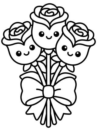 Coleção de desenhos para colorir: Buquês de Flores Encantados