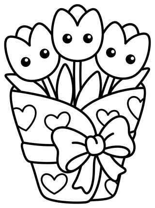 Buquê de Tulipas Encantado para colorir Desenho de Buquê de Tulipas Encantado para colorir e imprimir grátis