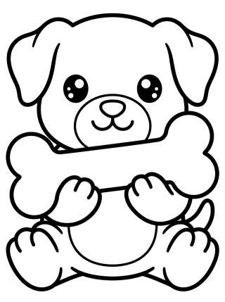 Coleção de desenhos para colorir: Desenhos de Cachorros Fofos para Colorir