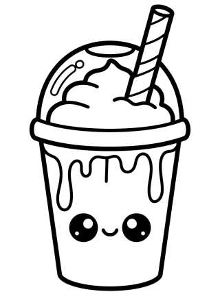 Copo de Frappuccino com Canudo para colorir Desenho de Copo de Frappuccino com Canudo para colorir e imprimir grátis