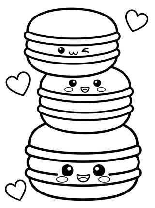 Torre de Macarons Fofos para colorir Desenho de Torre de Macarons Fofos para colorir e imprimir grátis