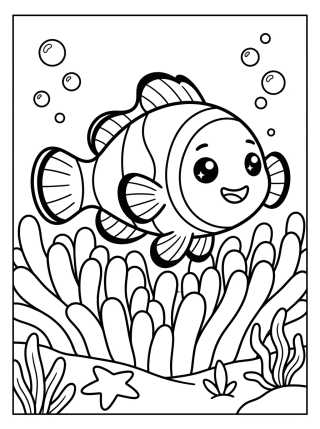 Peixe-Palhaço Fofo para colorir Desenho de Peixe-Palhaço Fofo para colorir e imprimir grátis