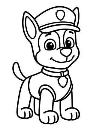Chase da Patrulha Canina Fofo para colorir Desenho de Chase da Patrulha Canina Fofo para colorir e imprimir grátis