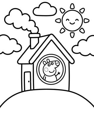 Coleção de desenhos para colorir: Desenhos da Casa da Peppa Pig