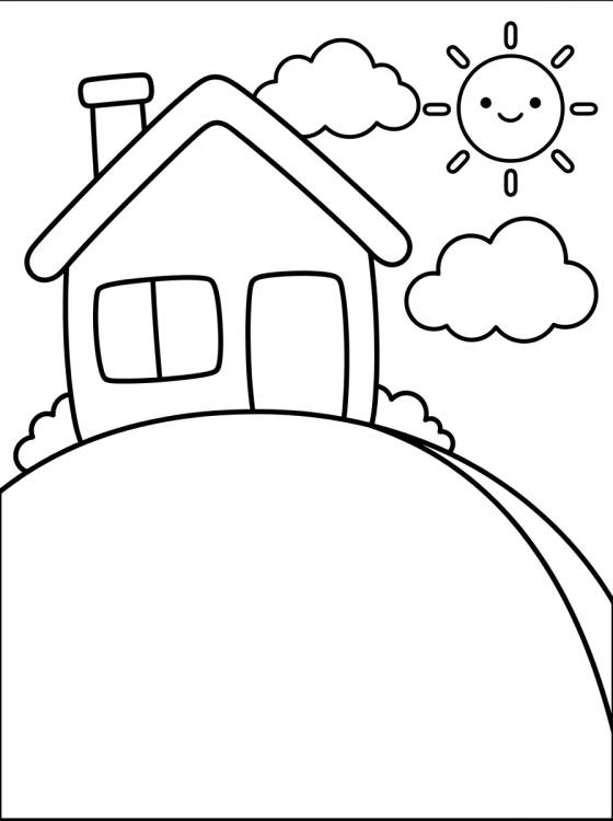 Casa da Peppa Pig na Colina para colorir Desenho de Casa da Peppa Pig na Colina para colorir e imprimir grátis