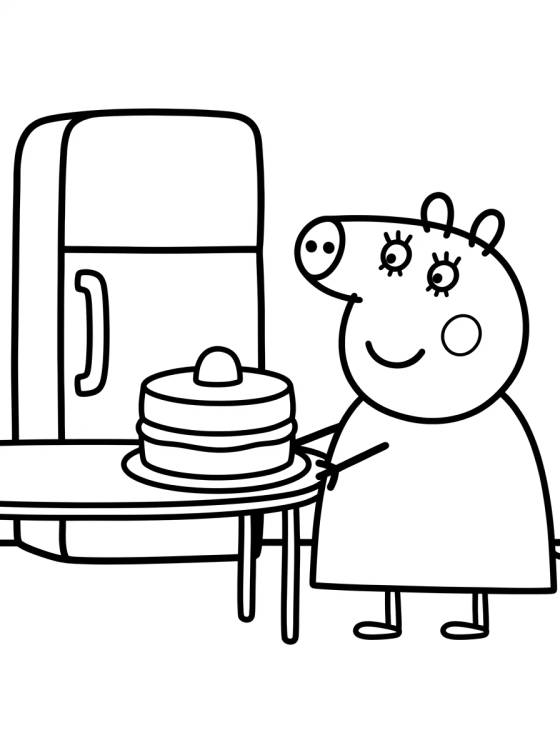 Cozinha da Casa da Peppa para colorir Desenho de Cozinha da Casa da Peppa para colorir e imprimir grátis