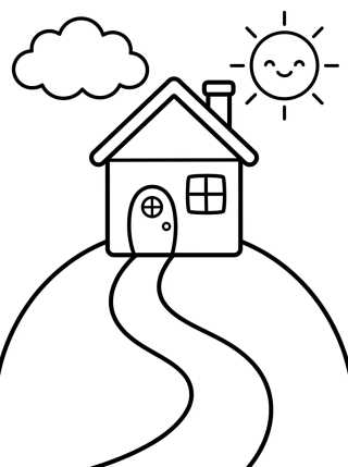 Fachada da Casa da Peppa na Colina para colorir Desenho de Fachada da Casa da Peppa na Colina para colorir e imprimir grátis