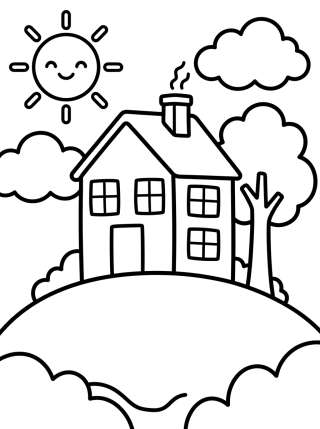 Coleção de desenhos para colorir: Casa da Peppa Pig para Colorir
