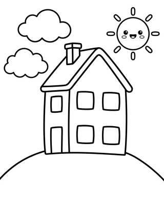 Fachada da Casa da Peppa no Morro para colorir Desenho de Fachada da Casa da Peppa no Morro para colorir e imprimir grátis