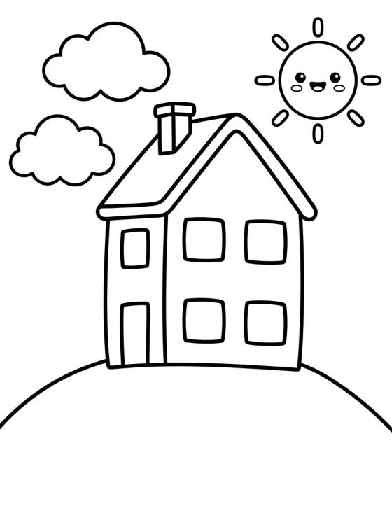 Fachada da Casa da Peppa no Morro para colorir Desenho de Fachada da Casa da Peppa no Morro para colorir e imprimir grátis