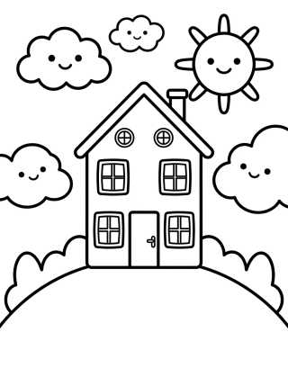 Fachada da Casa da Peppa Pig para colorir Desenho de Fachada da Casa da Peppa Pig para colorir e imprimir grátis