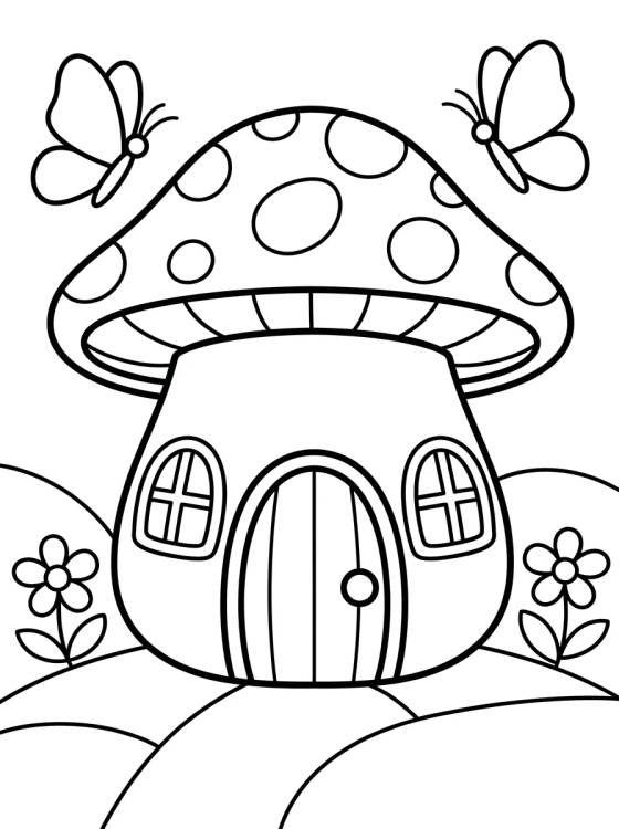 Casinha de Campo Cogumelo Encantada para colorir Desenho de Casinha de Campo Cogumelo Encantada para colorir e imprimir grátis