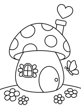 Casinha Cogumelo Acolhedora para colorir Desenho de Casinha Cogumelo Acolhedora para colorir e imprimir grátis