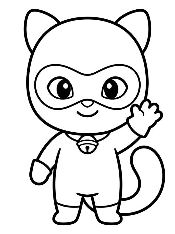 Cat Noir Chibi Acenando para colorir Desenho de Cat Noir Chibi Acenando para colorir e imprimir grátis