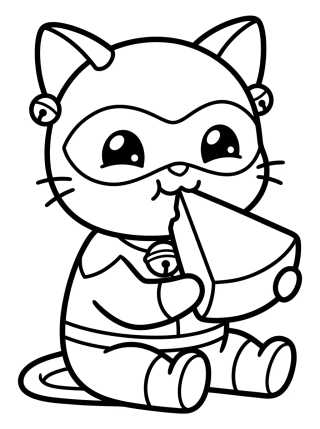 Cat Noir Comendo Camembert para colorir Desenho de Cat Noir Comendo Camembert para colorir e imprimir grátis