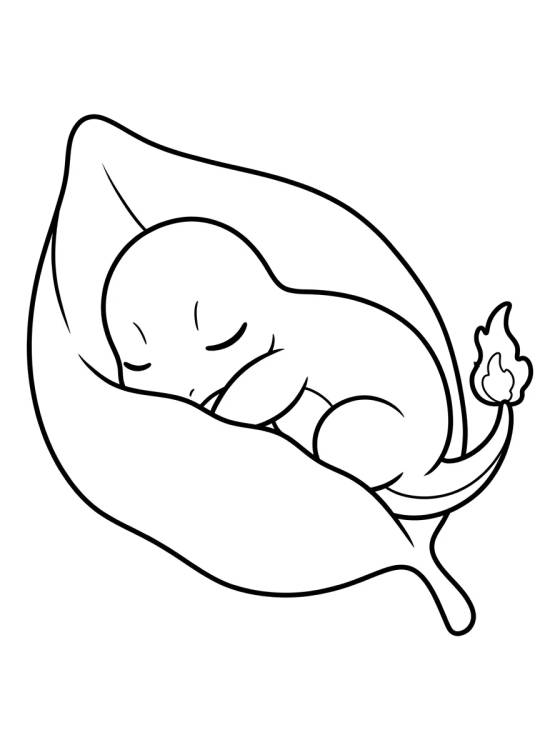 Charmander Bebê Dormindo para colorir Desenho de Charmander Bebê Dormindo para colorir e imprimir grátis