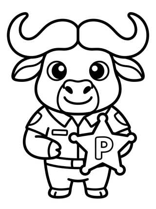 Chefe Bogo com Distintivo de Policial para colorir Desenho de Chefe Bogo com Distintivo de Policial para colorir e imprimir grátis
