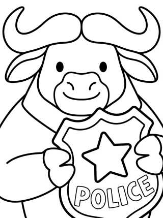 Chefe Bogo com Emblema de Policial para colorir Desenho de Chefe Bogo com Emblema de Policial para colorir e imprimir grátis
