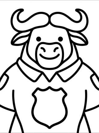 Chefe Bogo Sorrindo com Distintivo para colorir Desenho de Chefe Bogo Sorrindo com Distintivo para colorir e imprimir grátis