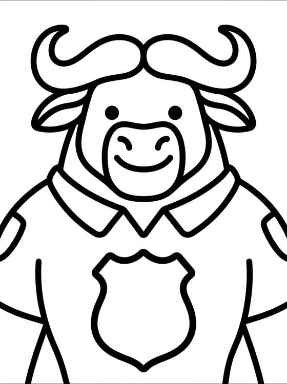 Chefe Bogo Sorrindo com Distintivo para colorir Desenho de Chefe Bogo Sorrindo com Distintivo para colorir e imprimir grátis