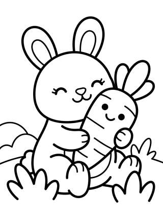 Coleção de desenhos para colorir: Coelhinhos Fofos para Colorir
