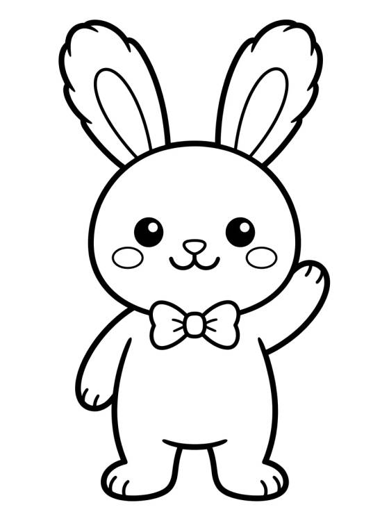 Coelhinho Dando Tchau para colorir Desenho de Coelhinho Dando Tchau para colorir e imprimir grátis