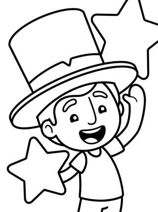 Dan Brincando com a Cartola para colorir Desenho de Dan Brincando com a Cartola para colorir e imprimir grátis