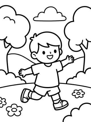 Dan Brincando no Parque para colorir Desenho de Dan Brincando no Parque para colorir e imprimir grátis