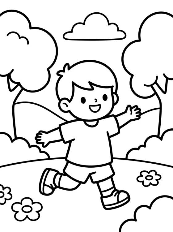 Dan Brincando no Parque para colorir Desenho de Dan Brincando no Parque para colorir e imprimir grátis