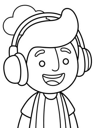 Dan com seu Fone de Ouvido para colorir Desenho de Dan com seu Fone de Ouvido para colorir e imprimir grátis