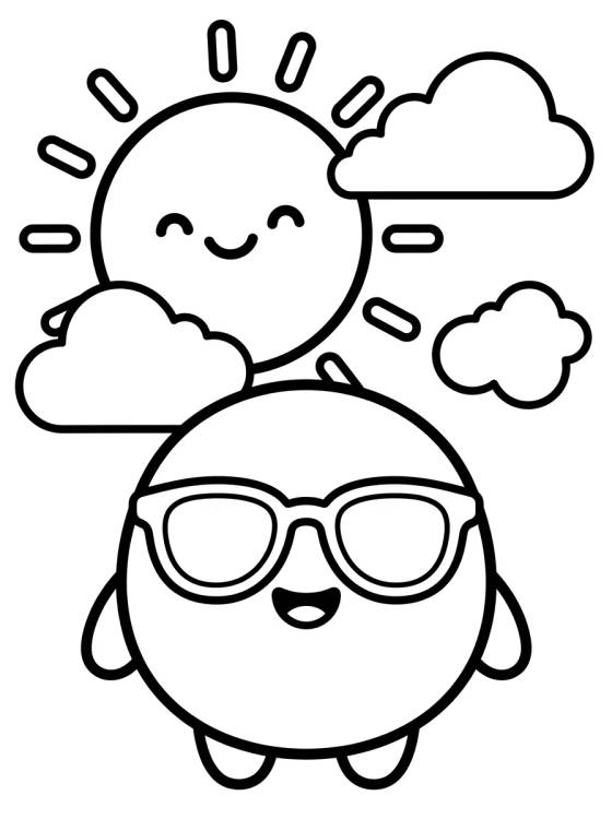 Dan de Óculos Escuros no Sol para colorir Desenho de Dan de Óculos Escuros no Sol para colorir e imprimir grátis